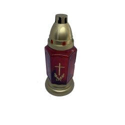 Candela de Sticla Rosie cu Capac, Model cu Cruce, Forma Hexagonala, 25 Ore Ardere, Candela cu Model pentru Ocazii, Candela Rosie Simpla, Candela Cu Capac,  Candela cu Fitil Candela de Sticla Rosie cu Capac, Model cu Cruce, Forma Hexagonala, 25 Ore Ardere, Candela cu Model pentru Ocazii, Candela Rosie Simpla, Candela Cu Capac,  Candela cu Fitil