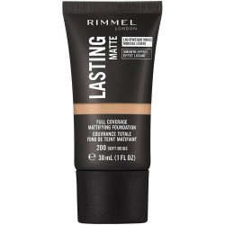 Fond de Ten Rimmel Lasting Matte, 200 Soft Beige, 30 ml, Fond de Ten cu Acoperire, Fond de Ten Efect Mat, Fond de Ten cu Acoperire Mare, Fond de Ten Rezistent, Fond de Ten Zilnic, Fond de Ten Rimmel London, Fond de Ten Lasting Finish Matte