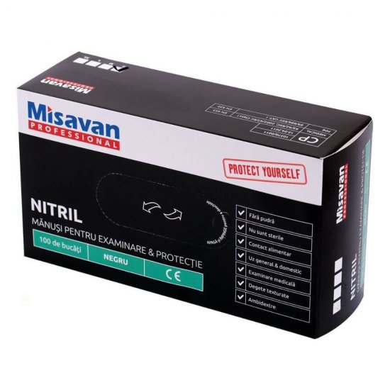 Set 100 Manusi Misavan, M, Nitril, Negru, Unica Folosinta, Fara Pudra, Manusi de Unica Folosinta Fara Pudra, Manusi Menaj Misavan, Manusi de Nitril, Manusi Nitril, Manusi Menaj Nitril, Manusi de Menaj din Nitril, Manusi Curatenie, Manusi pentru Curatenie