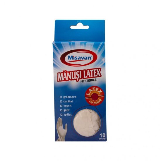 Set 10 Manusi Pudrate Misavan, L, Latex, Alb, Manusi de Unica Folosinta Pudrate, Manusi Menaj Misavan, Manusi de Latex, Manusi Latex, Manusi Menaj Latex, Manusi de Menaj din Latex, Manusi Curatenie, Manusi pentru Curatenie