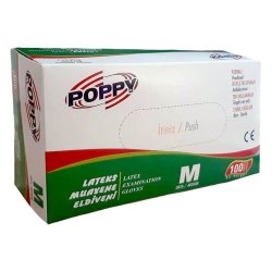 Set 100 Manusi Pudrate Poppy, M, Latex, Alb, Unica Folosinta, Manusi de Unica Folosinta Pudrate, Manusi Menaj Poppy, Manusi de Latex, Manusi Latex, Manusi Menaj Latex, Manusi de Menaj din Latex, Manusi Curatenie, Manusi pentru Curatenie