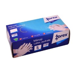 Set 100 Manusi din Latex Pudrate Zorex Clasic, Marime S, Culoare Alba, Manusi de Unica Folosinta, Manusi pentru Examinare, Manusi pentru Catering, Manusi Chirurgicale
