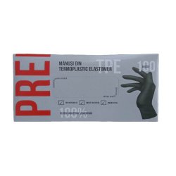 Set 100 Manusi TPE Nepudrate, L, de Unica Folosinta, Negre Set 100 Manusi TPE Nepudrate, L, de Unica Folosinta, Negre