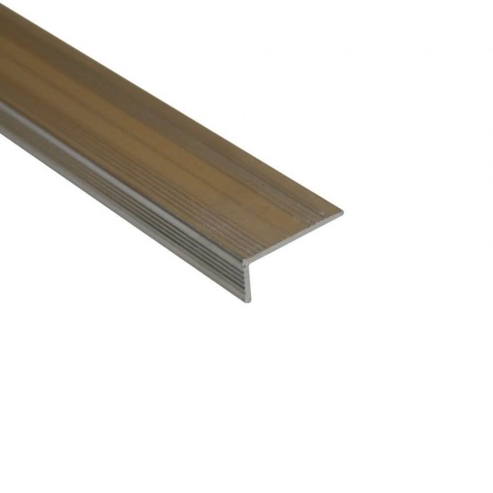 Profil Treapta 4712, 20mm x 20mm x 2.7m, Aluminiu, Bronz, Profil Treapta 270cm, Profil de Aluminiu pentru Treapta, Profil Bronz pentru Treapta, Profile de Aluminiu pentru Trepte, Profile Trepte Bronz, Profile pentru Scari, Profil Protectie Treapta