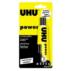 Adeziv Universal Uhu Power, 42 g, Adezive Universale, Adeziv Transparent pentru Lipit, Adeziv pentru Ceramica, Adeziv pentru Materiale de Sticla, Adezive Transparente de Lipit, Lipici Transparent, Lipiciuri pentru Hartie si Carton