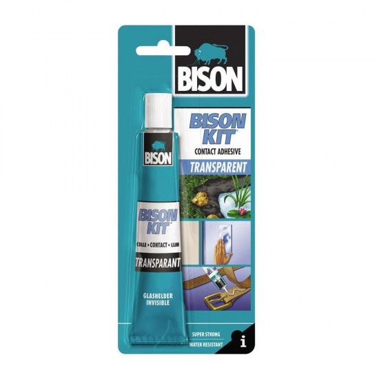 Kit Adeziv de Contact tip Prenadez BISON, 50 ml, Transparent, Rezistent la Apa, Adeziv Universal, Adeziv tip Prenadez, Adeziv Puternic, Adeziv Profesional