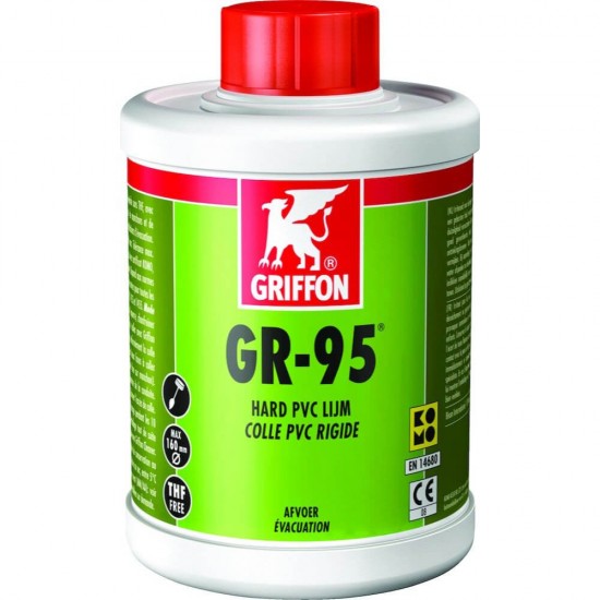 Adeziv Rigid pentru PVC GRIFFON GR-95, 1L, Certificat Komo, Adeziv pentru Tevi din PVC, Adeziv de PVC, Adeziv Rigid pentru PVC, Adeziv pentru Lipire PVC, Adeziv pentru Materiale PVC, Adeziv Rigid pentru Lipit PVC