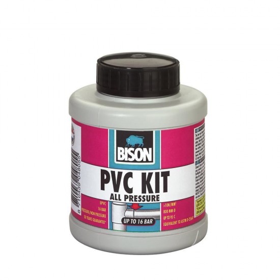 Adeziv pentru Conducte de Presiune Bison PVC Kit, 250 ml, Adeziv Sintetic, Adeziv Conducte, Adeziv PVC, Adeziv Puternic, Adeziv Adeziv Bison