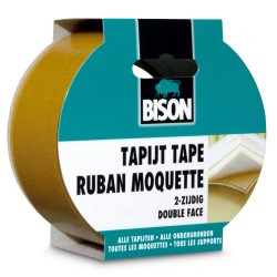 Banda Dublu Adeziva BISON Carpet Tape, 50mm x 10m, pentru Mocheta si Covoare, Banda Dublu Adeziva pentru Fixarea Mochetei si Covoarelor, Banda Adeziva pe Ambele Fete, Banda pentru Lipirea Mochetei si Covorului, Banda Lipire Covor si Mocheta