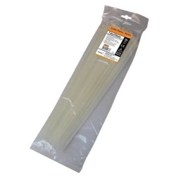 Set 100 Coliere Fixare Nylon, 7.6x370 mm, Alb, Colier din Nylon pentru Fixare, Colier de Plastic, Coliere de Plastic, Colier de Unica Folosinta, Soricei de Plastic, Soricei de Nylon, Coliere de Plastic 37 cm, Colier Plastic pentru Prindere