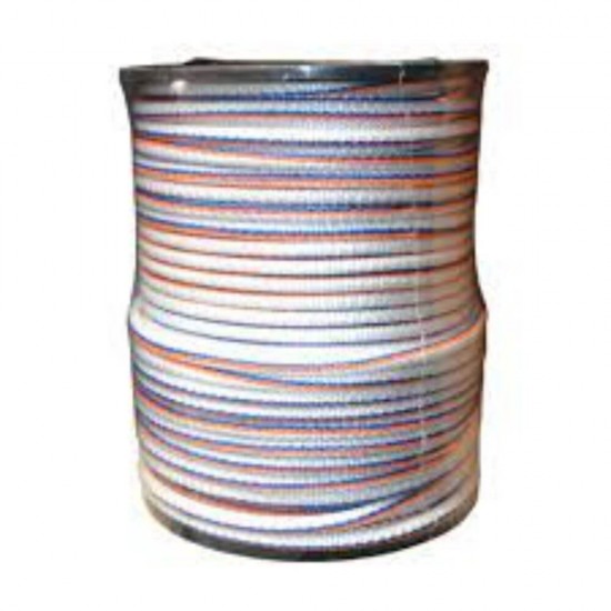 Snur Polipropilena, 16mm x 50m, Invelis Exterior Crosetat, Alb, Rosu, Albastru, Snur PP, Franghie Polipropilena, Sfoara Polipropilena, Franghie cu Invelis Impletit, Snururi PP Impletite, Franghii PP, Sfori PP, Sfoara de Plastic, Snur de Pastic