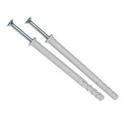 Set 50 Dibluri cu Guler si Cuie Metalice, Tip YP, 10x100 mm, Diblu cu Guler si Cui Metalic, Diblu Universal din Plastic cu Surub Cui, Diblu Universal Nylon cu Surub Cui, Diblu Cui prin Lovire, Dibluri Universale din Plastic si Suruburi Cuie