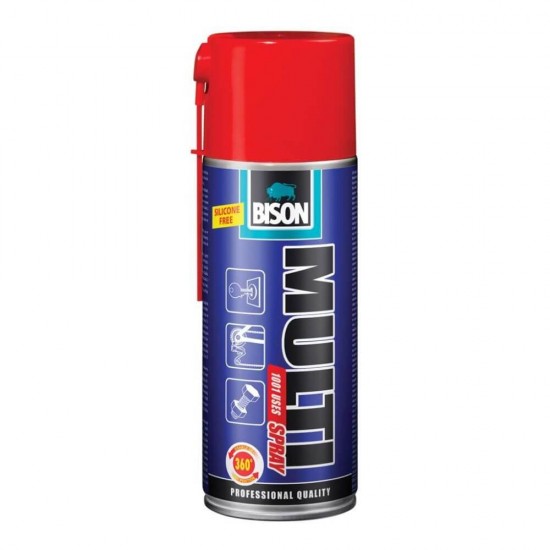 Lubrifiant Universal Bison Multi Lubrit All, 400 ml, Spray, Actiune Instanta, Spray Lubrifiant Fara Silicon, Spray Lubrifiant Multifunctional, Spray Protector Lubrifiant, Lubrifiant Universal Bison, Lubrifianti Universali
