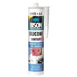 Silicon Sanitar Premium Bison, 280 ml, Alb, Mastic Etansare, Bison Silicone Sanitary Premium, Silicon Alb Sanitar, Mastic Etanseizant Sanitar, Silicon Sanitar Bison, Silicon Etansare Rosturi Fisuri si Imbinari, Silicon de Culoare Alba, Silicon Alb Sanitar