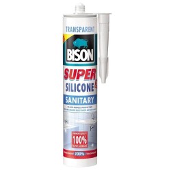 Silicon Sanitar Super Bison, 280 ml, Transparent, Mastic Etansare, Bison Super Silicone Sanitary, Silicon Transparent Sanitar, Mastic Etanseizant Sanitar, Silicon Sanitar Bison, Silicon Etansare Rosturi Fisuri si Imbinari