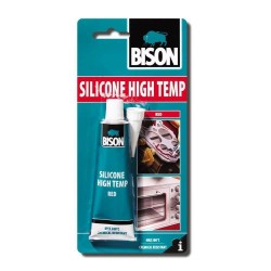 Silicon Termorezistent Bison High Temp, 60 ml, Rosu, Mastic Siliconic Rezistent la Temperatura Ridicata, pentru Diferite Suprafete, Silicon Rezistent la Temperaturi Ridicate, Silicon Etansare si Lipire Imbinari Expunse la Temperaturi Inalte, Silicon Rosu