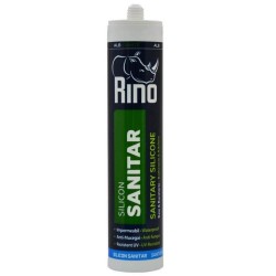 Silicon Sanitar Rino, Alb, 280 ml, pe Baza de Acid Acetic, Silicon Universal Rino, Silicon pentru Spatii cu Umiditate Ridicata, Silicon pe Baza de Acid Acetic, Silicon Universal Alb, Silicon Pentru Baie si Bucatarie, Silicon Etansare Spatii Sanitare