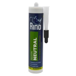 Silicon Neutral Rino, Negru, 280 ml, pentru Materialele de Constructie Poroase sau Neporoase, Silicon Neutral Rino, Silicon Universal Negru, Silicon Pentru Baie si Bucatarie, Silicon Etansare Spatii Sanitare, Mastic Etanseizant Neutral