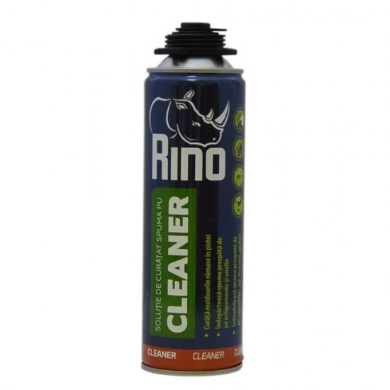 Spray Curatat Spuma Poliuretanica Rino, 500 ml, Spray Curatat Pistol Spuma Poliuretanica, Spray Curatare Pistol de Spuma PU, Spray Curatare Spuma Montaj, Sprayuri de Curatat Spuma Poliuretanica, Sprayuri pentru Curatarea Pistoalelor pentru Spuma