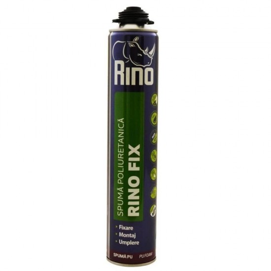 Spuma Poliuretanica Rino Fix, 700 ml, pentru Pistol, Intarire Rapida, Spuma pentru Etansare si Izolare, Izolatie Spuma Poliuretanica, Izolatii Spume Poliuretanice, Spuma Poliuretanica Termoizolanta, Termoizolatie Spuma