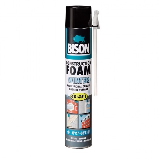 Spuma Poliuretanica pentru Iarna Bison, 700 ml, cu Aplicator, Construction Foam, Spuma Poliuretanica, Spuma Izolare, Spuma Poliuretanica Izolare, Spuma pentru Izolare, Tub Spuma Poliuretanica