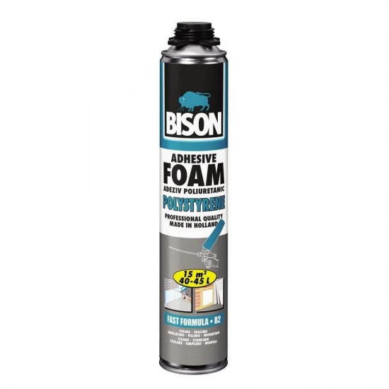 Spuma Poliuretanica pentru Polistiren Bison, pentru Pistol, 700 ml, Adhesive Foam, Spuma pentru Polistiren, Spuma Adeziva Polistiren, Spuma Poliuretanica Polistiren, Spuma Poliuretanica Adeziva Polistiren, Spuma Polistiren, Adeziv Polistiren