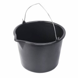 Galeata Plastic Sentosa cu Maner Sarma Zincata 12 L, Neagra, Galeata pentru Zugravit, Galeata Plastic pentru Constructii, Galeti Plastic pentru Constructii, Galetii pentru Renovare, Sentosa Galeti de Plastic