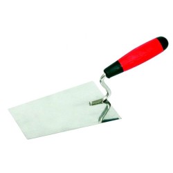 Mistrie M08 Otel/Inox, Maner Cauciucat, 140 mm, Mistrie Inox, Mistrie Otel, Mistrie Maner de Cauciuc, Mistrie 140 mm, Mistrie Clasica, Mistrie Standard, Mistrie Trapezoidala, Mistrie Zidarie, Unelte pentru Tencuit