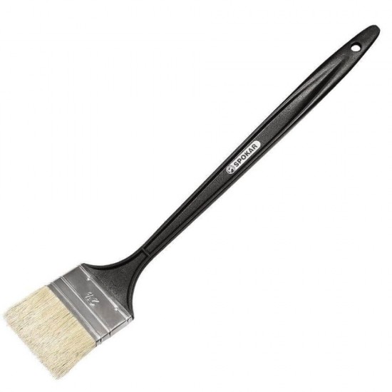 Pensula Profesionala, 51 mm, Par Natural 100%, Neagra, pentru Locuri Greu Accesibile si Calorifere, Pensule de Zugravit Peretii, Pensule Profesionale din Par Natural, Pensula cu Fir Natural, Unelte de Zugravit, Pensule pentru Vopsit din Fire Naturale