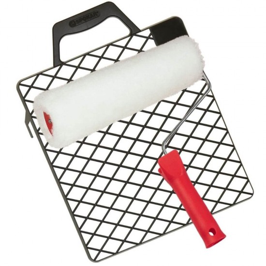 Set Ustensile de Zugravit, cu Rola cu Maner si Gratar, 240 mm, Rola de Poliester pentru Vopsit, Set Ustensile pentru Vopsit, Unelte de Zugravit si Vopsit, Unelte pentru Renovarea Spatiilor