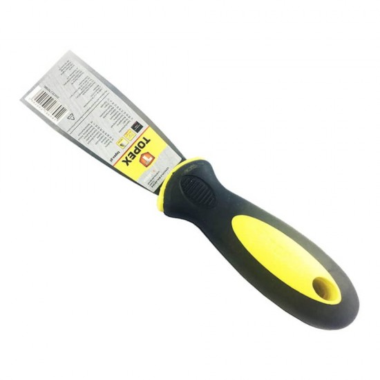Spaclu TOPEX , Inox, Maner Bi-Material, 50 mm, 1 buc, Spaclu Maner Ergonomic, Spaclu pentur Tencuiala, Spaclu Tencuieli, Spaclu Lama de Inox, Spaclu de Inox, Spaclu 50 mm, Spaclu Inox pentru Tencuiala, Spaclu din Inox Tencuieli