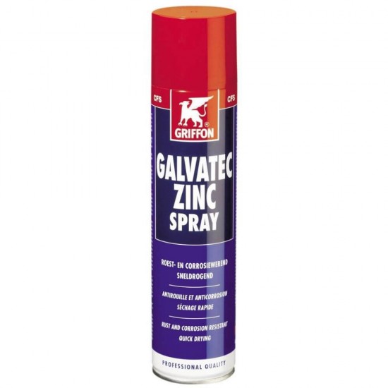 Zinc Spray Griffon Galvatec, 400 ml, pentru Portejarea Suprafetelor Metalice, Griffon Galvatec Zinc Spray, Spray Protejare Metal, Spray Zincare Elemente Metal, Spray Zincat Piese Metalice, Spray Protejare Piese Metalice, Sprayuri Protectie Metal