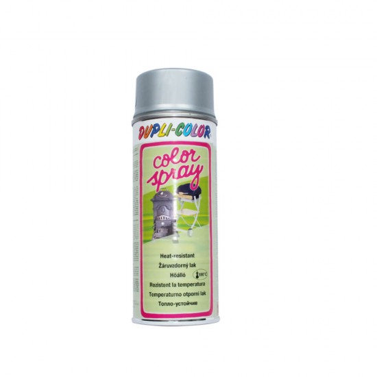 Vopsea Spray Negru Grade DUPLI-COLOR, 400 ml, Rezistenta la Temperatura de 690 de Grade, Argintiu, Vopsea Spray Decorativa, Vopsea Spray Argintie, Vopsea Rezistenta la Caldura, Spray Vopsea Termorezistenta, Vopsea Rezistenta la Temperaturi Ridicate