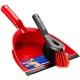 Set Faras cu Perie Vileda 2 in 1, 7.5x25x35.5 cm, Polipropilena, Culoare Rosu si Negru, Faras cu Maturica Set, Faras cu Matura Set, Faras cu Perie Set pentru Curatenie, Set Menaj cu Matura si Faras, Set Perie si Faras din Plastic, Articole Curatenie