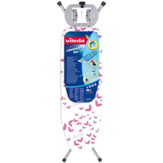 Masa de Calcat Vileda Eco, 120×38 cm, cu Suport Fier de Calcat si Priza Electrica, Multicolor, Masa de Calcat Haine, Masa de Calcat cu Suport pentru Fierul de Calcat, Masa de Calcat cu Priza, Masa de Calcat cu Suport de Fier de Calcat