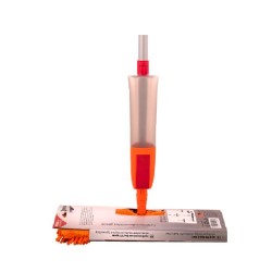 Mop Plat Spray Zorex cu 2 Fete, Talpa 40x16 cm, Microfibra, Culoare Portocalie, Mopuri Plate, Mopuri cu Coada Metalica, Mopuri Curatenie, Mopuri Menaj