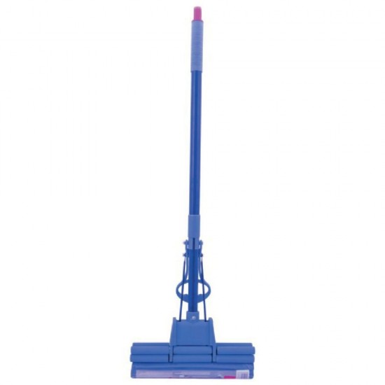Mop Dublu din PVA Zorex Pro, Coada Metalica 1.2 m, Culoare Albastra, Mop cu Role Duble pentru Curatenie Casa, Mopuri pentru Curatenie si Menaj Casa, Mopuri Duble din PVA, Mop din PVA cu Coada Telescopica, Mopuri pentru Casa, Mopuri pentru Menaj