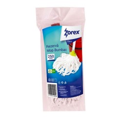 Rezerva Mop din Bumbac Zorex Clasic, Culoare Alba, Greutate 250g, Rezerve Mop, Rezerve Clasice pentru Mop, Rezerve de Bumbac pentru Mop, Rezerva pentru Mop Standard, Accesorii Curatenie, Accesorii Menaj