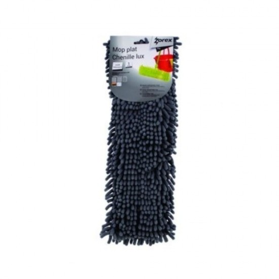 Rezerva Mop Plat Chenille Lux  Zorex Pro, 41x12.5 cm, Microfibra, Model Gri, Rezerve pentru Mop, Rezerva Profesionala pentru Mop, Rezerve Microfibra pentru Mop, Rezerve pentru Mop Plat, Accesorii Curatenie, Accesorii Menaj