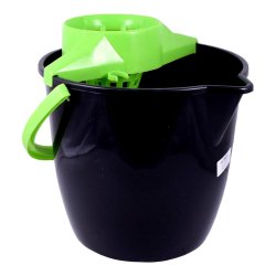 Galeata cu Storcator Misavan, 12 L, Rotunda, Negru cu Verde, Galeata Misavan, Galeata Neagra cu Storcator Verde, Galeata de Menaj, Galeata Menaj, Galeata pentru Menaj, Galeata pentru Mop, Galeata Mop, Galeata de Mop