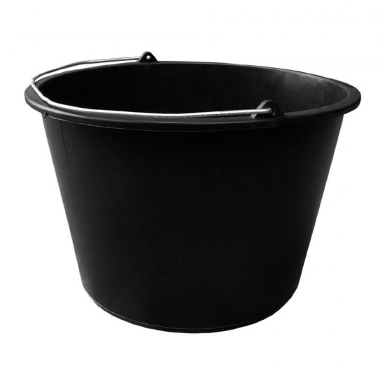 Galeata Rotunda Universala, 20L, Maner Metalic, Neagra, Galeti din Plastic 20L, Galeata pentru Curatenie, Galeata Simpla cu Maner Metalic, Galeti Rotunde, Galeata pentru Uz Casnic