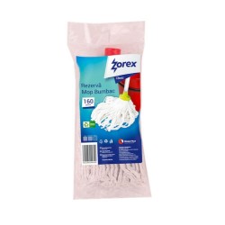 Rezerva Mop din Bumbac Zorex Clasic, Culoare Alba, Greutate 160g, Rezerve Mop, Rezerve Clasice pentru Mop, Rezerve de Bumbac pentru Mop, Rezerva pentru Mop Standard, Accesorii Curatenie, Accesorii Menaj