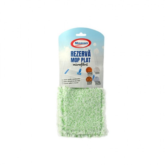 Rezerva Mop Plat Misavan, Microfibra, Alb/Verde, Rezerva Mop, Rezerva Mop Misavan, Rezerve Mopuri Plate Micofibra Misavan, Misavan Rezerve Mopuri Plate Curatenie Interior, Misavan Rezerve Mopuri din Microfibra, Rezerva Mop Plat Microfibra