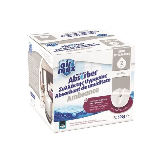 Rezerve Absorbant Umiditate Bison Air Max Ambiance, 500 g, 2 Buc/Set, Inodor, Rezerva pentru Absorbant de Umiditate, Rezerve pentru Absorbante de Umiditate Bison Air Max Ambiance, Rezerva Absorbant Umiditate Fara Parfum