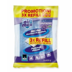 Rezerve Absorbant Umiditate Bison Air Max, 450 g, 3 Buc/Set, Lavanda, Rezerve pentru Absorbante de Umiditate Bison Air Max, Rezerva Absorbant Umiditate Parfum de Levantica, Rezerva Solida Absorbtie Umezeala, Rezerva Impotriva Umezelii