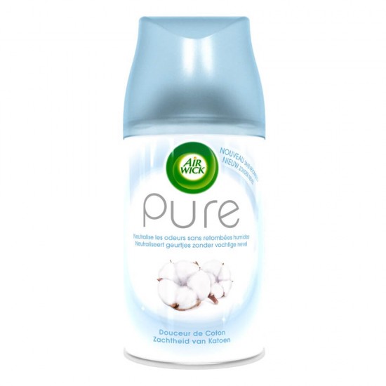 Rezerva Spray Odorizant AIR WICK Freshmatic Pure, Soft Cotton, 250 ml, Parfum Floral, Spray tip Aerosol, Odorizant Camera, Spray de Camera, Spray Odorizant, Rezerva Spray de Camera, Spray Odorizant Parfumat