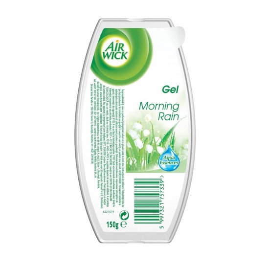 AIR WICK Odorizant Gel Morning Rain, 150 g, Parfum de Lacramioare, Odorizant de Camera, Odorizant Parfumat pentru Camera, Gel Odorizant Lacramioare, Air WICK Odorizant Gel, Gel Odorizant Parfumat, Odorizant pentru Camera AIR WICK