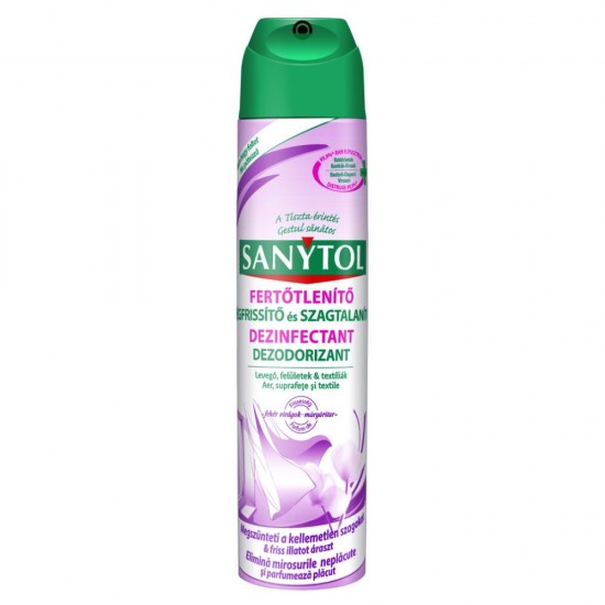 Odorizant Dezinfectant Sanytol, 300 ml, pentru Aer, Textile si Suprafete, Parfum de Flori Margaritar, Dezodorizant Aer, Dezinfectant Aer, Dezodorizant Textile, Dezinfectant Textile, Dezinfectant Suprafete, Dezinfectant Aerosol