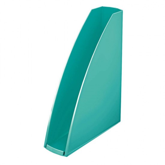 Suport Vertical Documente Leitz Wow, A4, Plastic, Turcoaz Metalizat, Suport Documente Leitz Wow, Suport Vertical pentru Documente, Suport Birou Documente, Suport de Birou pentru Documente, Suport Acte, Suport Hartii