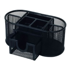 Organizator de Birou, 235x112x100 mm, 8 Compartimente, Accesorii din Plasa Metalica, Accesorii Birou, Suport Accesorii de Scris, Organizer Metalic